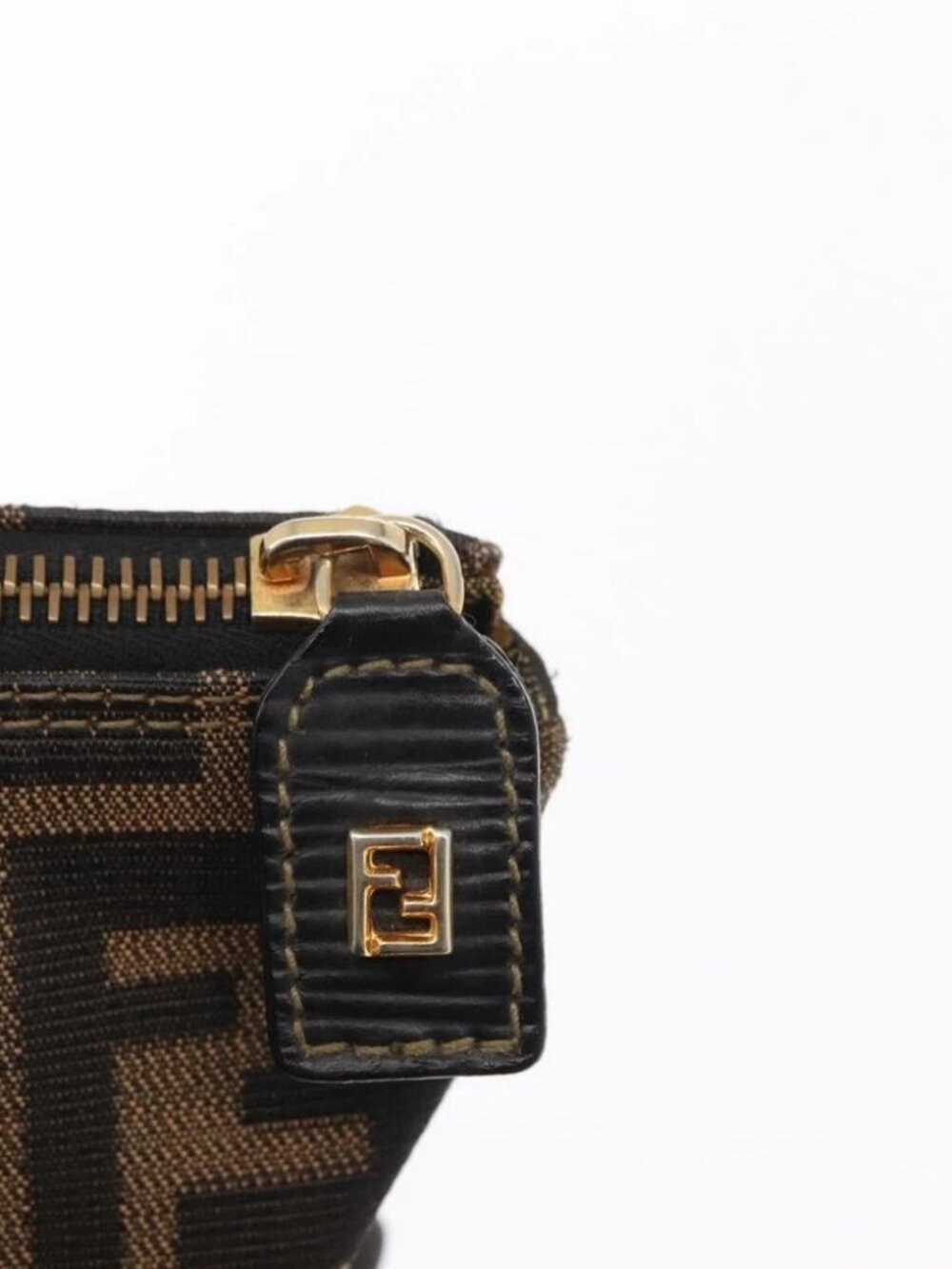 FENDI Zucca Canvas Tote Bag Black Brown Auth - Picture 7 of 16